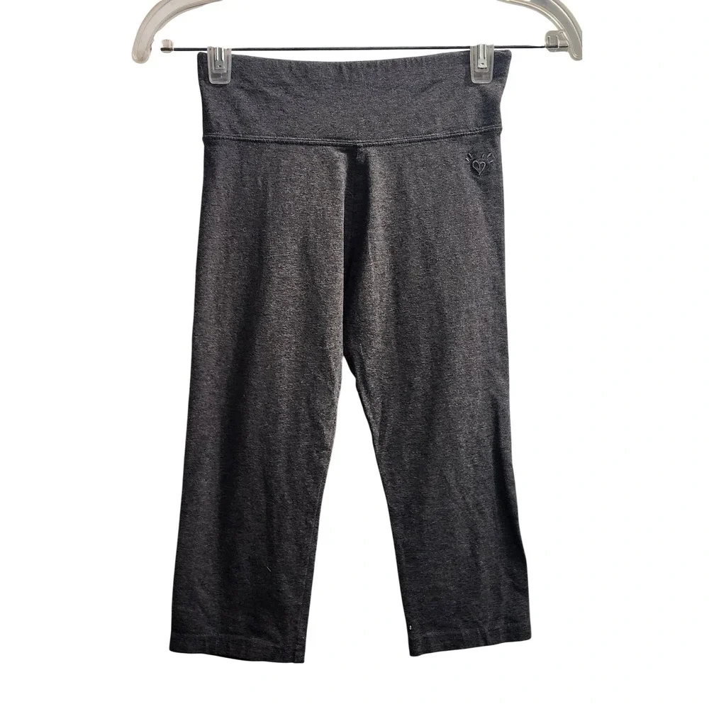 Justice Girls Gray Heathered‎ Athletic Capri Leggings Size 10
